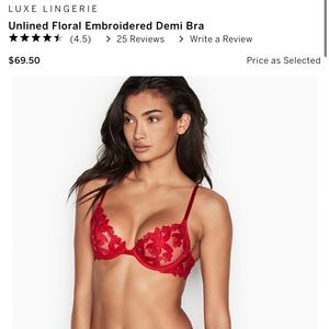 Victorias Secret Unlined Floral Bra 32D